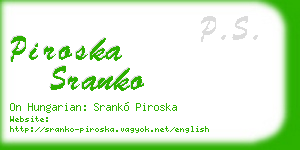 piroska sranko business card